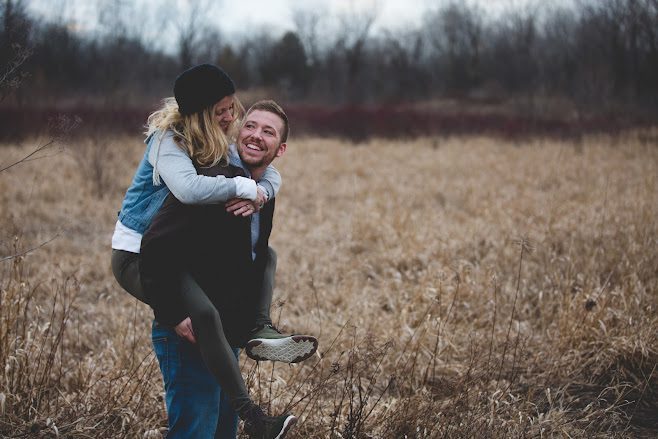 Couple doing bumpy piggy back lift from Psychic Guidance.